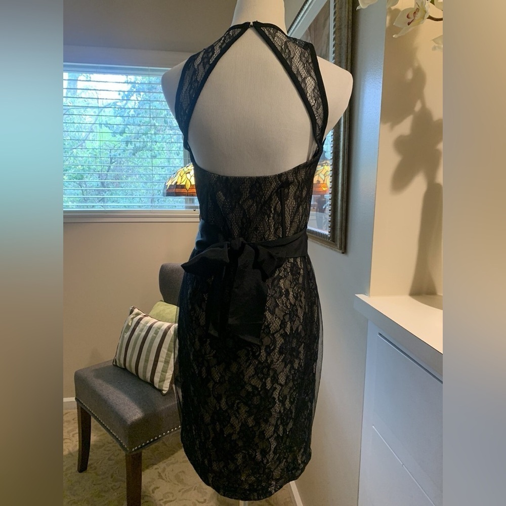 MM Couture Taupe Lace Dress - Picture 4 of 8